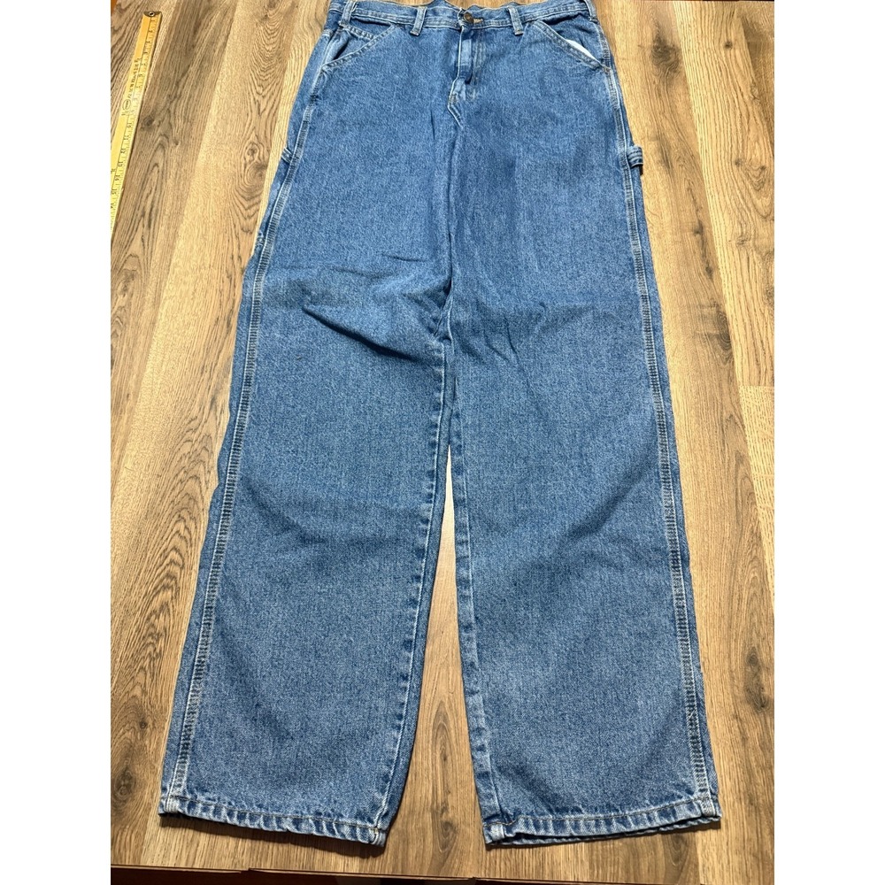 Rugged Wear Jeans, Men's Size 33x34, Blue, Denim, Straight Leg, Pockets